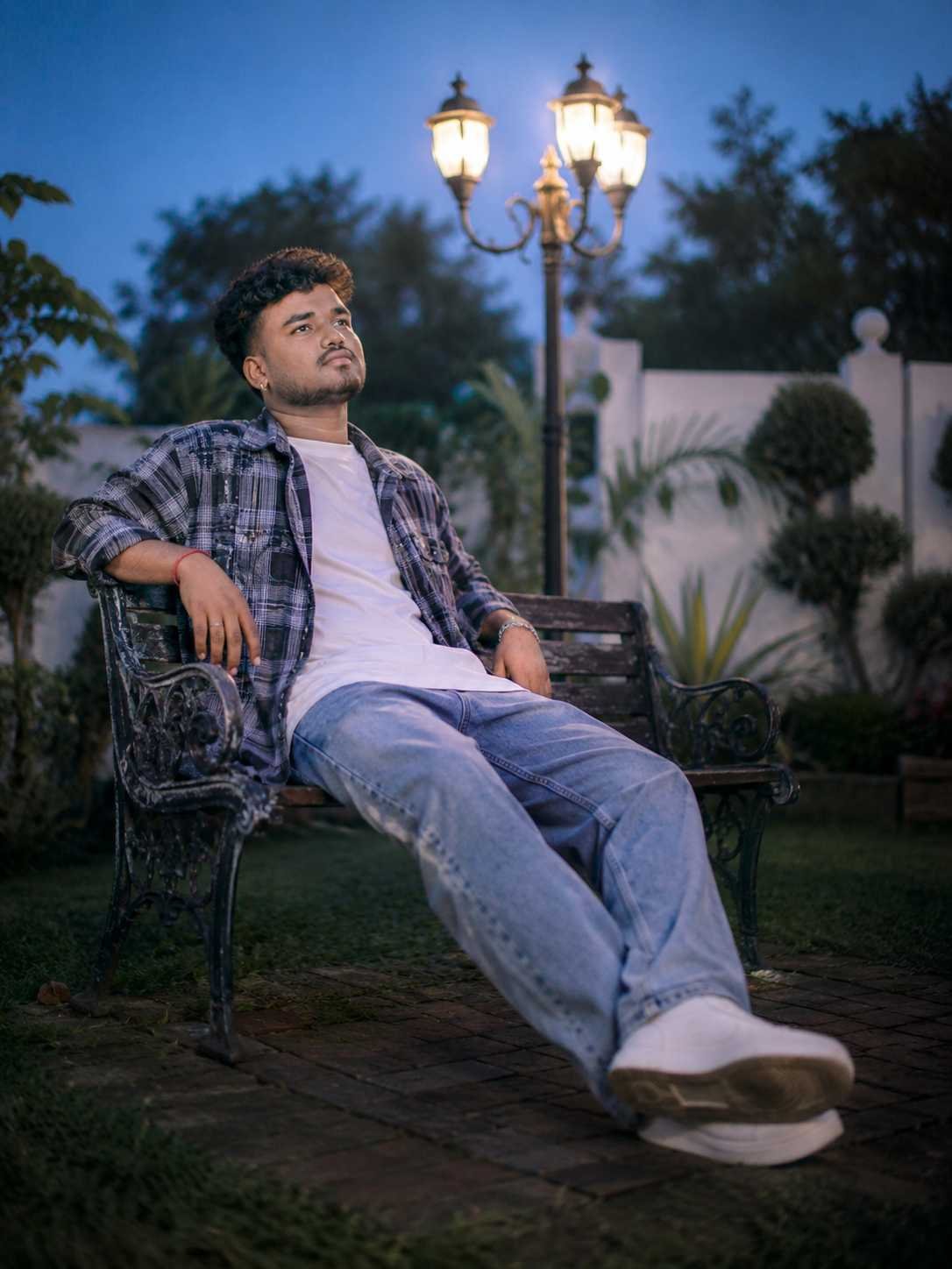 Park Bench Portrait AI Prompt